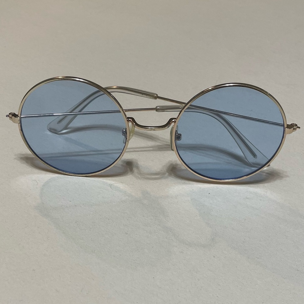 Round Blue Lens Sunglasses